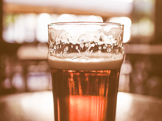 Image showing Retro looking Pint of beer