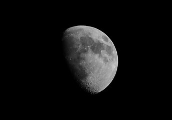 Image showing Black and white Gibbous moon