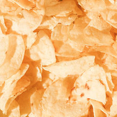 Image showing Retro looking Potato chips crisps