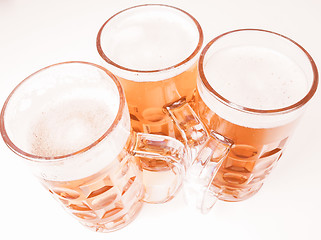 Image showing Retro looking Lager beer