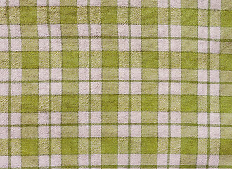 Image showing Retro look Green checkered tablecloth background