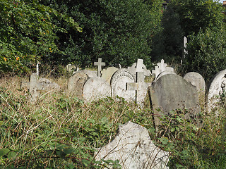 Image showing Tombs and crosses at goth cemetery