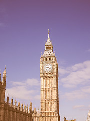 Image showing Retro looking Big Ben in London