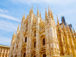 Image showing Retro look Milan cathedral