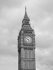 Image showing Black and white Big Ben in London