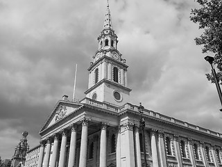 Image showing Black and white St Martin church in London