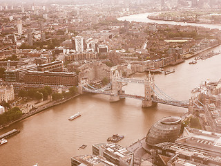 Image showing Retro looking Aerial view of London