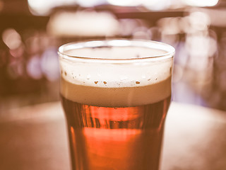 Image showing Retro looking Pint of beer