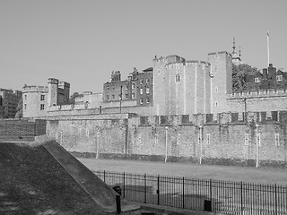 Image showing Black and white Tower of London