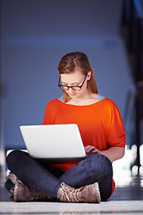 Image showing student girl with laptop computer