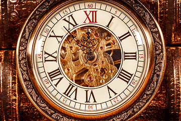 Image showing Close up on vintage clock