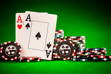 Image showing chips and two aces