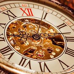 Image showing Close up on vintage clock