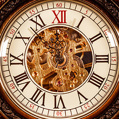 Image showing Close up on vintage clock