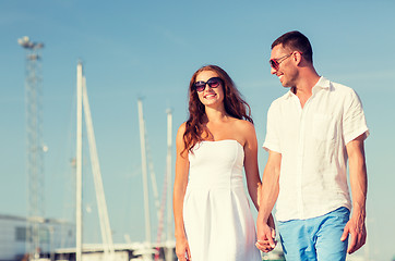 Image showing smiling couple in city