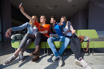 Image showing students group taking selfie