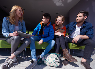 Image showing students group standing together as team