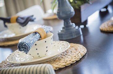 Image showing Abstract of Dining Table with Place Settings