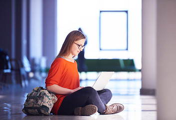 Image showing student girl with laptop computer