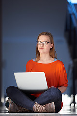 Image showing student girl with laptop computer