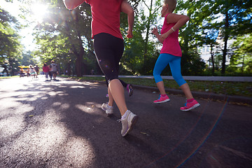 Image showing people group jogging