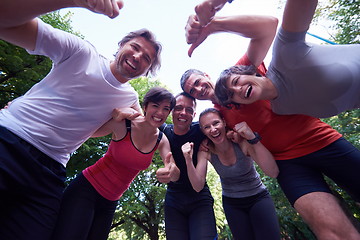 Image showing jogging people group have fun