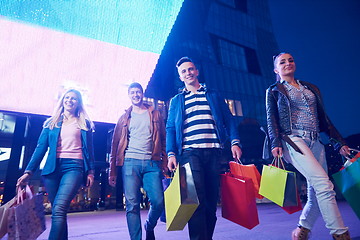 Image showing Group Of Friends Enjoying Shopping