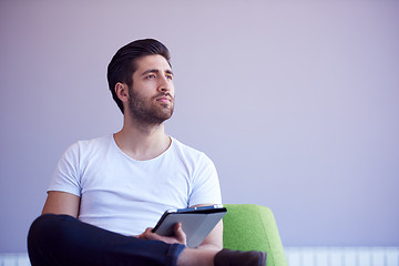 Image showing student working on tablet