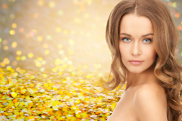 Image showing face of beautiful young happy woman with long hair