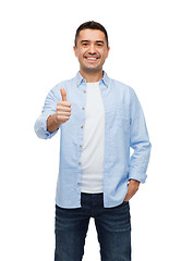 Image showing smiling man showing thumbs up