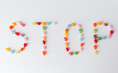 Image showing close up of jelly beans candies on table