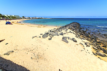 Image showing white coast lanzarote  in spain  hotel  summer 