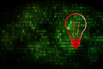 Image showing Finance concept: Light Bulb on digital background