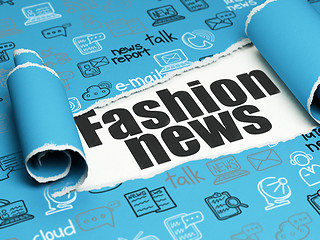 Image showing News concept: black text Fashion News under the piece of  torn paper