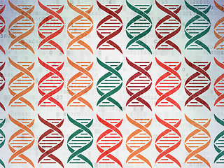 Image showing Healthcare concept: DNA icons on Digital Paper background