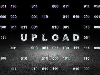 Image showing Web design concept: Upload in grunge dark room
