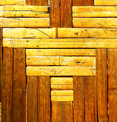 Image showing   cross bamboo in the temple kho phangan bay asia and  