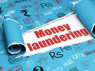 Image showing Banking concept: red text Money Laundering under the piece of  torn paper