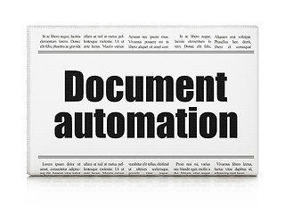 Image showing Business concept: newspaper headline Document Automation