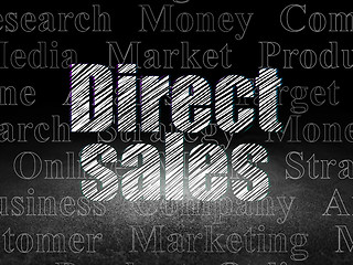 Image showing Marketing concept: Direct Sales in grunge dark room