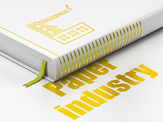 Image showing Manufacuring concept: book Industry Building, Paper Industry on white background