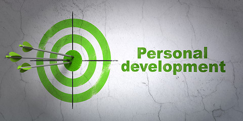 Image showing Studying concept: target and Personal Development on wall background