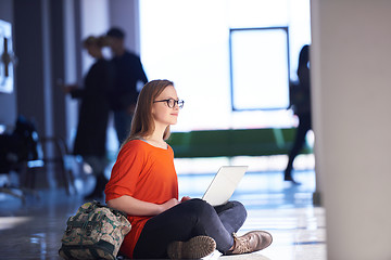 Image showing student girl with laptop computer