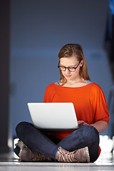 Image showing student girl with laptop computer