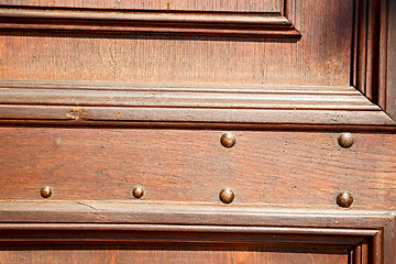 Image showing door    in italy  traditional  texture nail