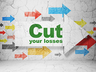 Image showing Finance concept: arrow with Cut Your losses on grunge wall background
