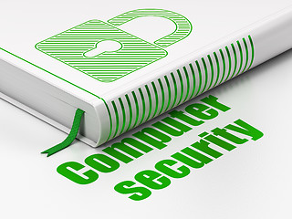 Image showing Protection concept: book Closed Padlock, Computer Security on white background