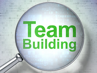 Image showing Finance concept: Team Building with optical glass