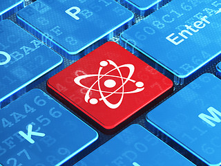 Image showing Science concept: Molecule on computer keyboard background