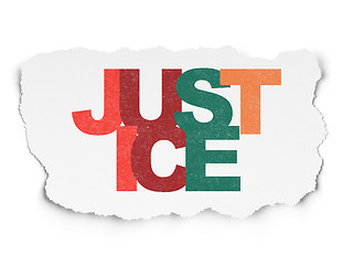 Image showing Law concept: Justice on Torn Paper background